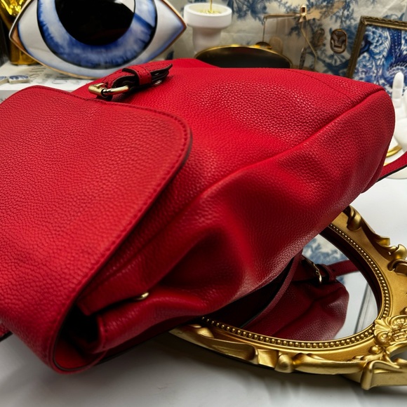 🆕 OROTON 🧿 NWOT Bueno Red Leather Backpack - Picture 4 of 16